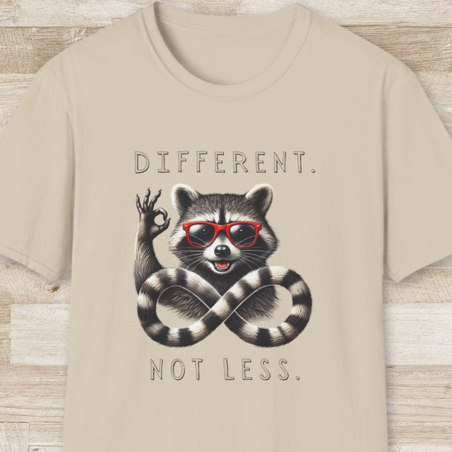 Different Not Less – Raccoon T-Shirt