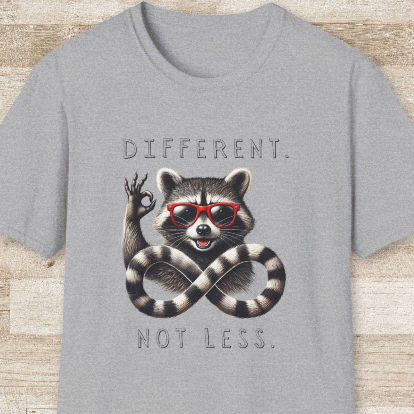 Different Not Less – Raccoon T-Shirt