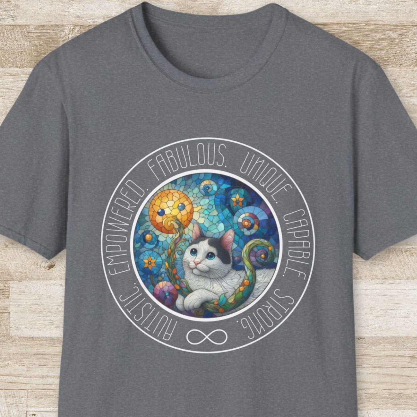 Autistic, Empowered, Cat T-Shirt