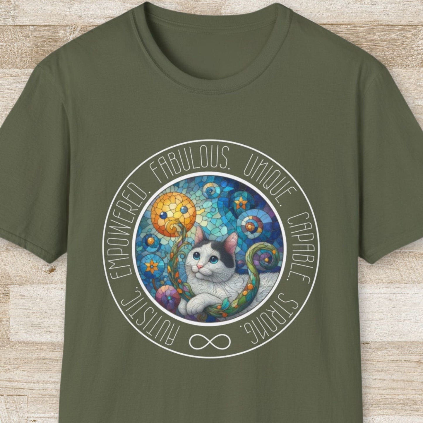 Autistic, Empowered, Cat T-Shirt