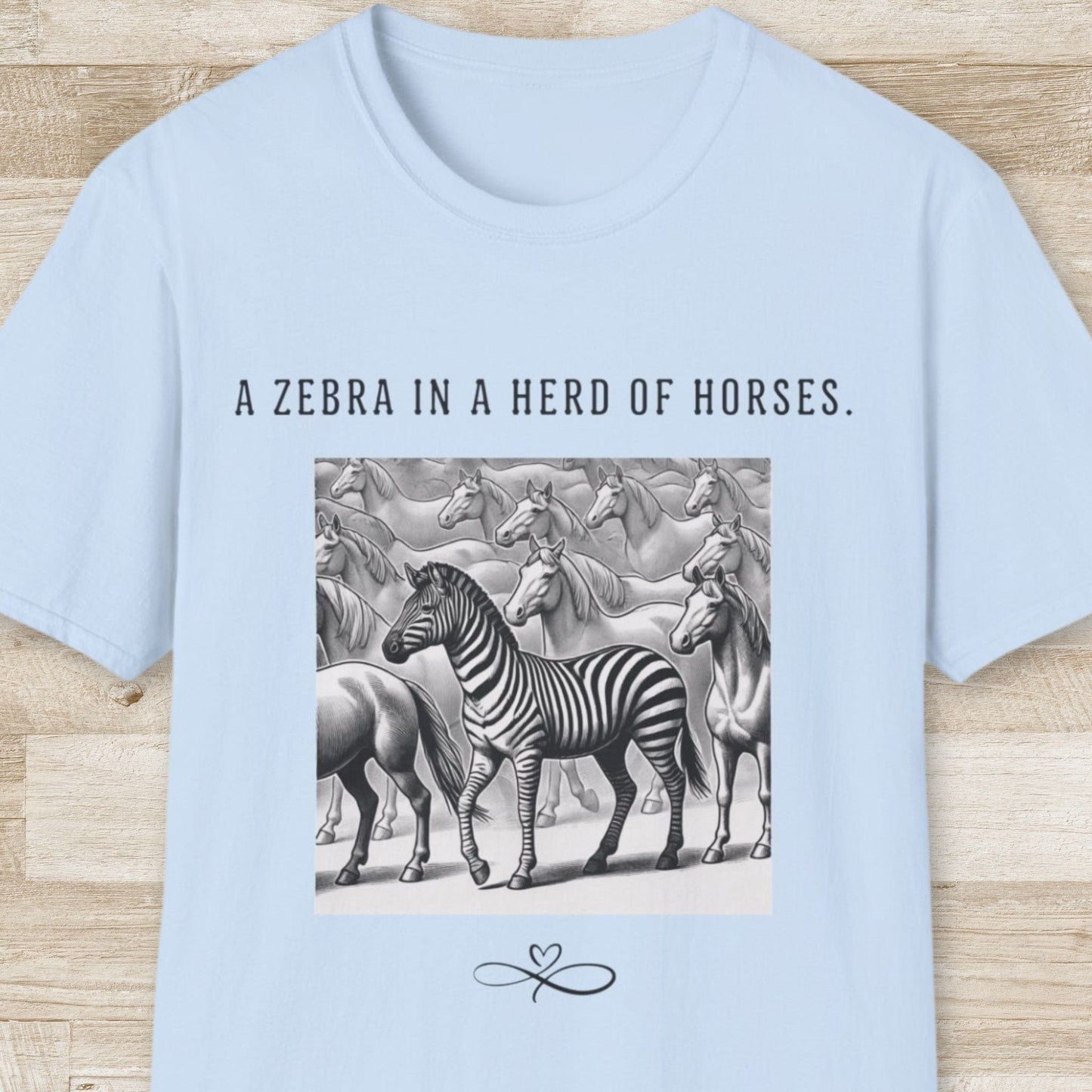 A zebra in a herd of horses T-Shirt