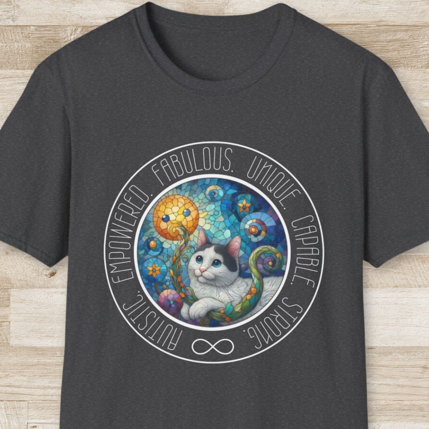 Autistic, Empowered, Cat T-Shirt
