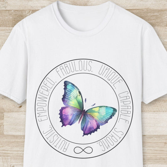 Autistic, Empowered, Butterfly T-Shirt