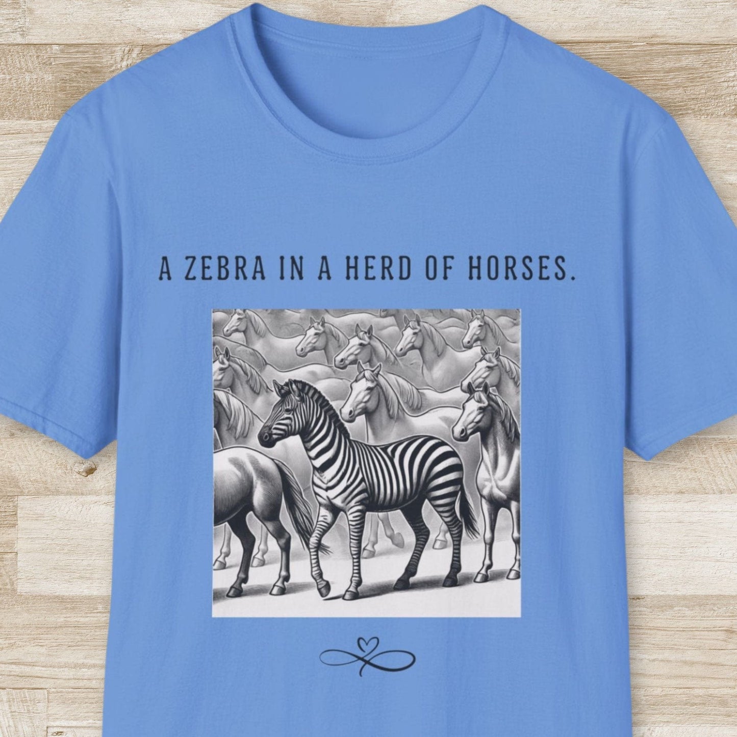 A zebra in a herd of horses T-Shirt